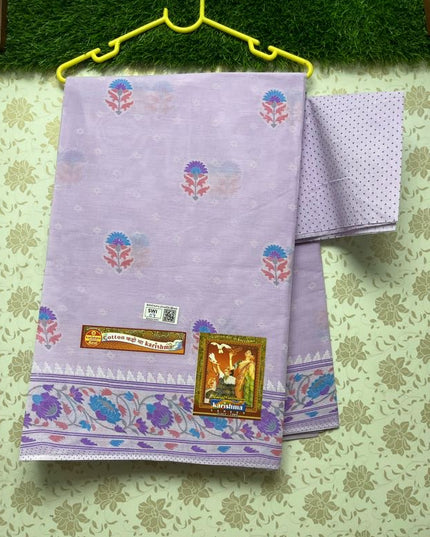 Karishma Cotton Saree with Light Violet Colour