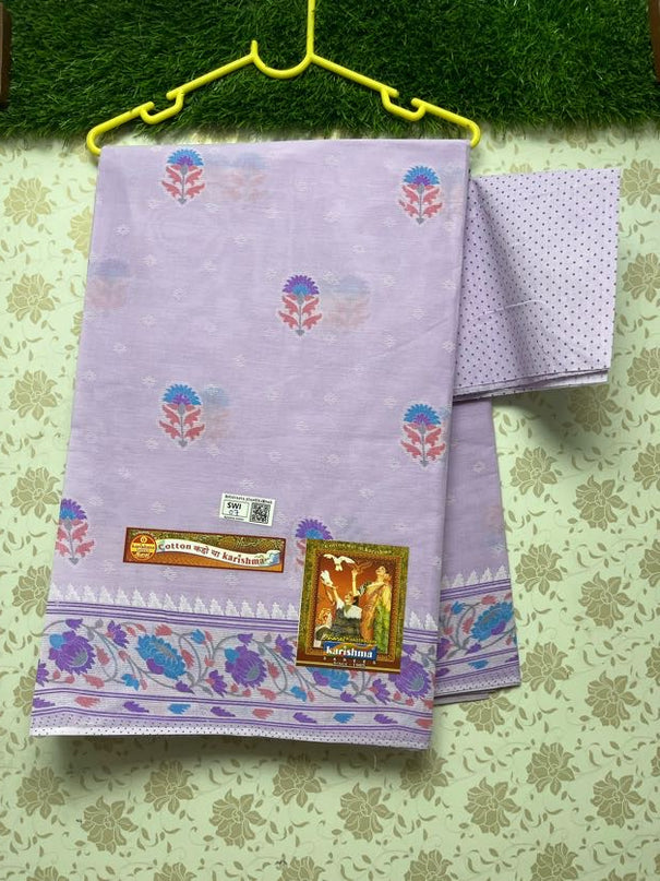 Karishma Cotton Saree with Light Violet Colour