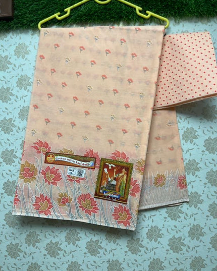 Karishma Cotton Saree with Light Biscuit Colour