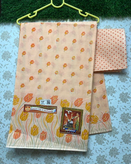 Karishma Cotton Saree with Orange Colour