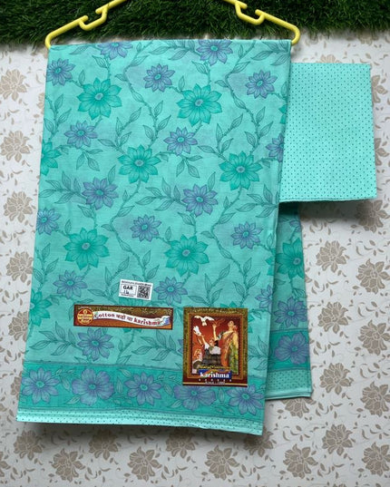 Karishma Cotton Saree with Green Colour