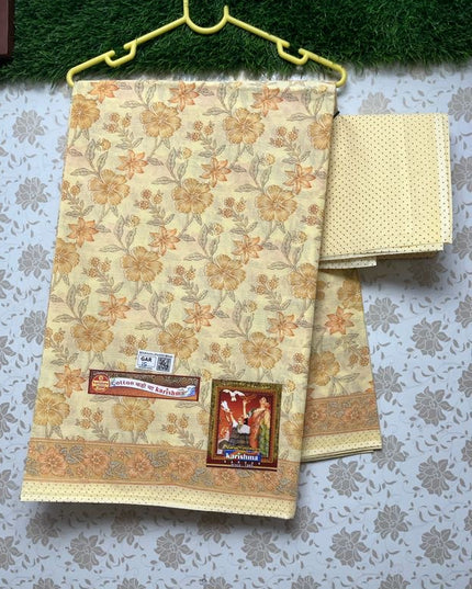 Karishma Cotton Saree with Yellow Colour