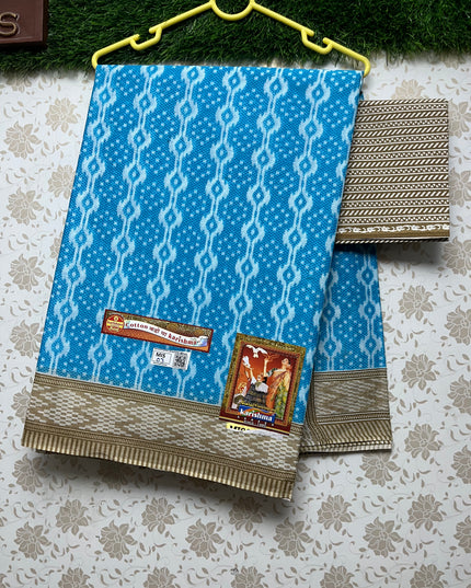 Karishma Cotton Saree with Blue Colour