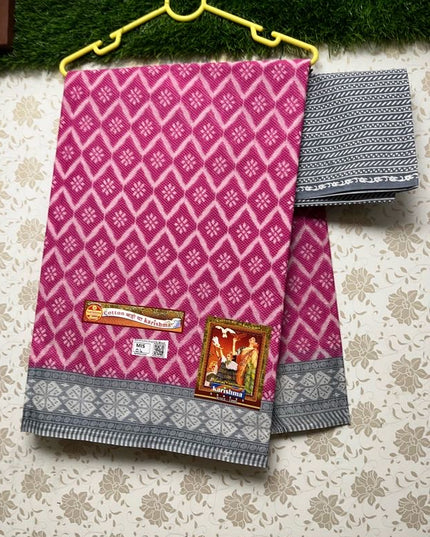 Karishma Cotton Saree with Pink Colour