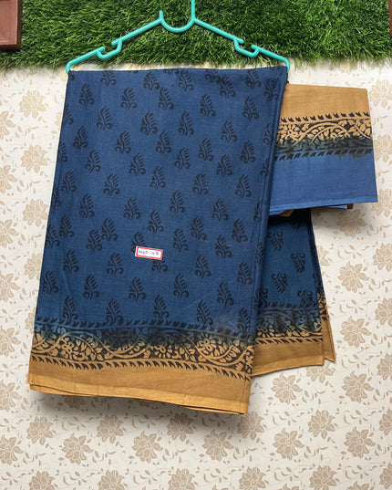Kota cotton saree with brown border