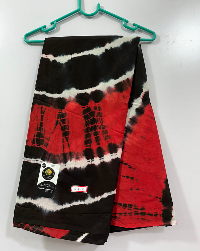 120 Count Mul Mul Cotton Saree with Black Colour