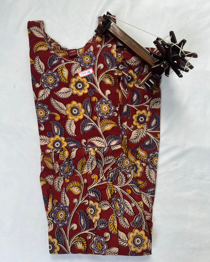 Kalamkari Long Frock with Maroon colour Half Lining