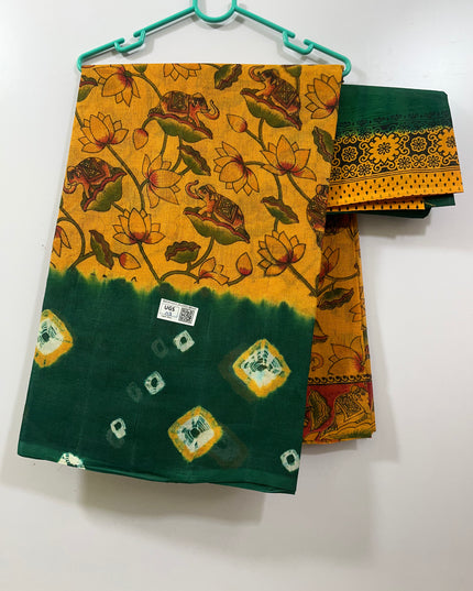 Kota Cotton Saree with Yellow Colour