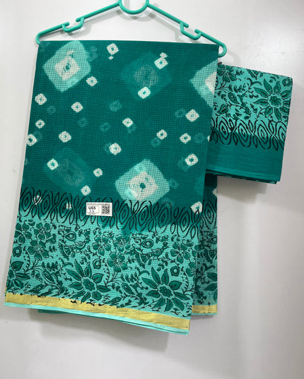 Munga Kota Cotton Saree with Sea blue colour