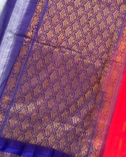 Two Side Border Gadwal Handloom Cotton Saree with Pink Colour & Rich Pallu