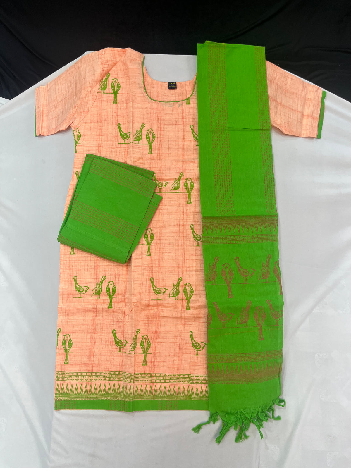 Cotton Readymade Straightcut Kurti Set Parrot Design