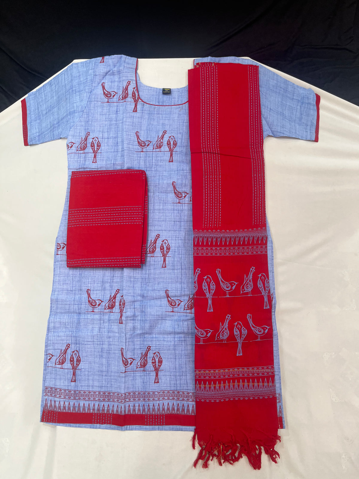 Cotton Readymade Straightcut Kurti Set Parrot Design