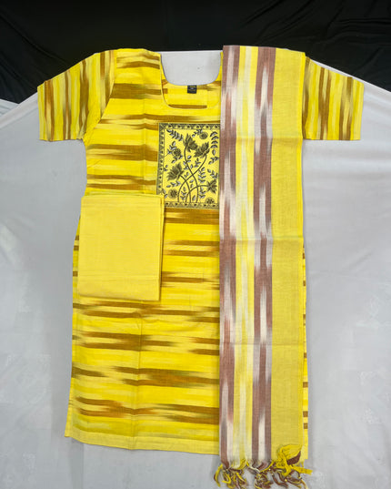 Cotton Readymade Straightcut Kurti Set Ikkath Design
