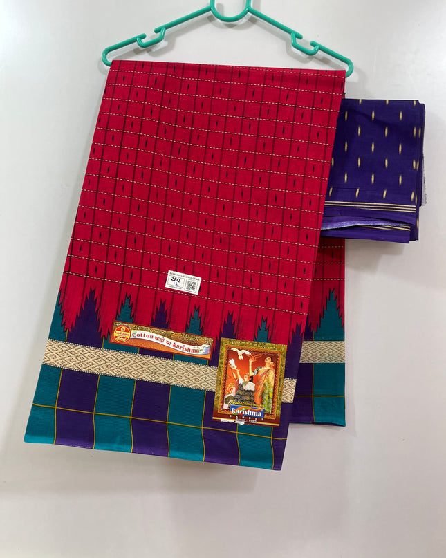 Karishma Cotton Saree with Pink Colour