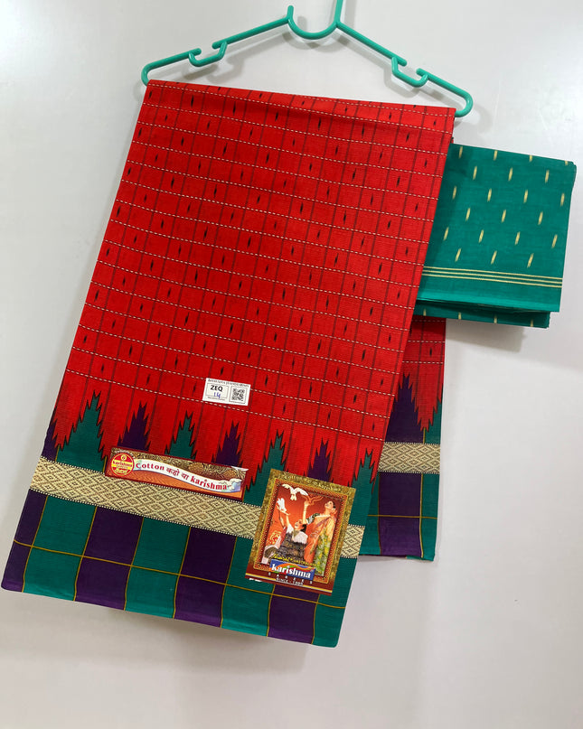 Karishma Cotton Saree with Red Colour