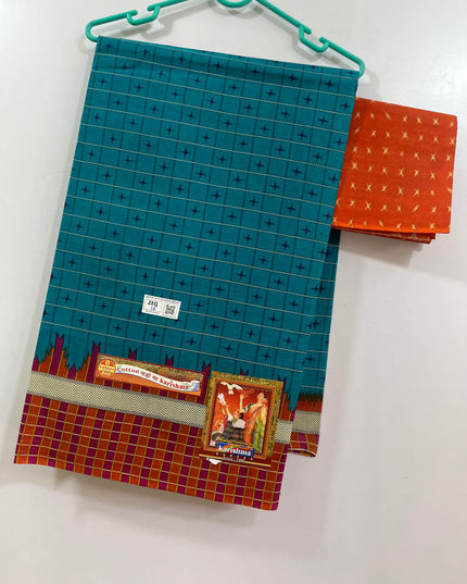Karishma Cotton Saree with Royal Blue Colour