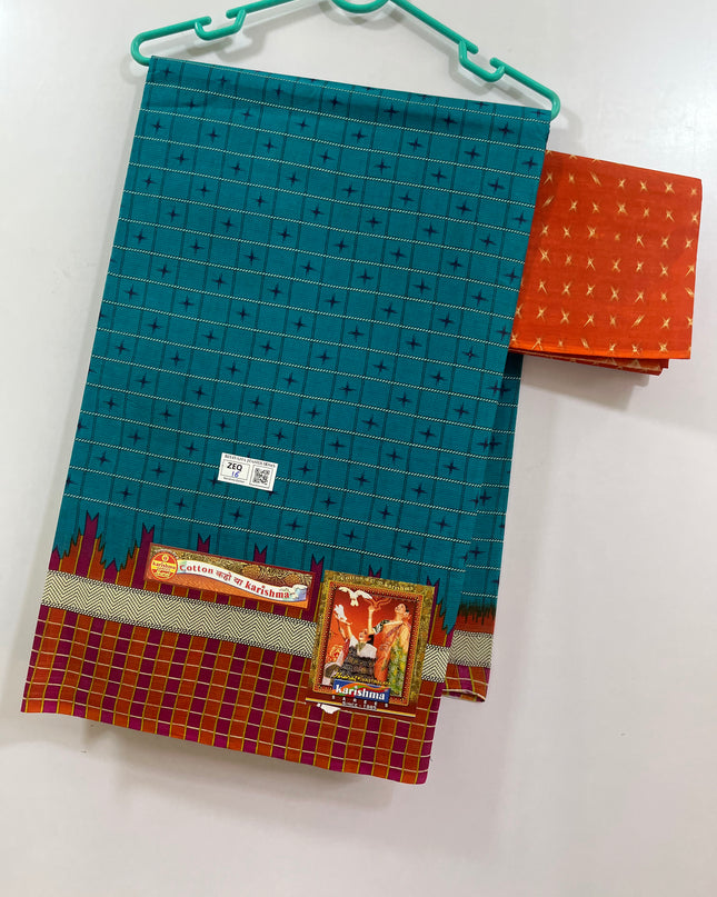 Karishma Cotton Saree with Royal Blue Colour