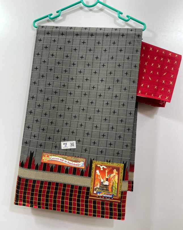 Karishma Cotton Saree with Grey Colour