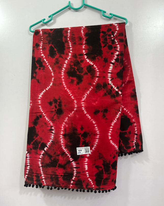 Bandhani 120Count Premium Cotton Saree With Pink Colour