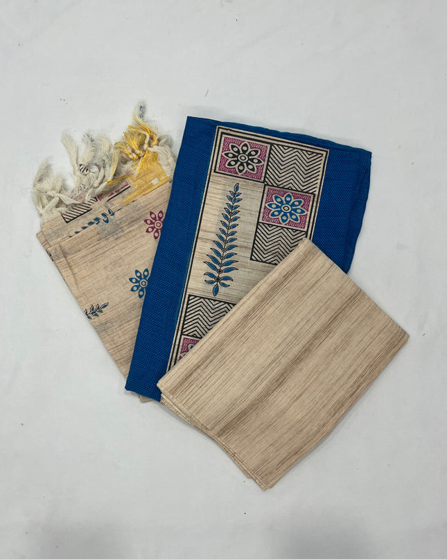 Cotton Dress Material with Royal Blue Color