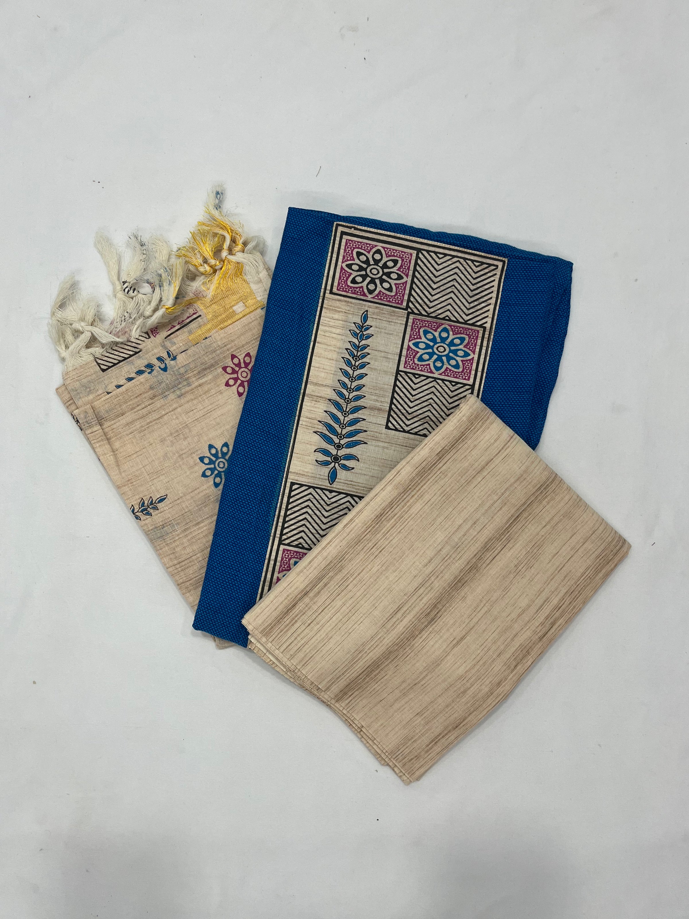 Cotton Dress Material with Royal Blue Color