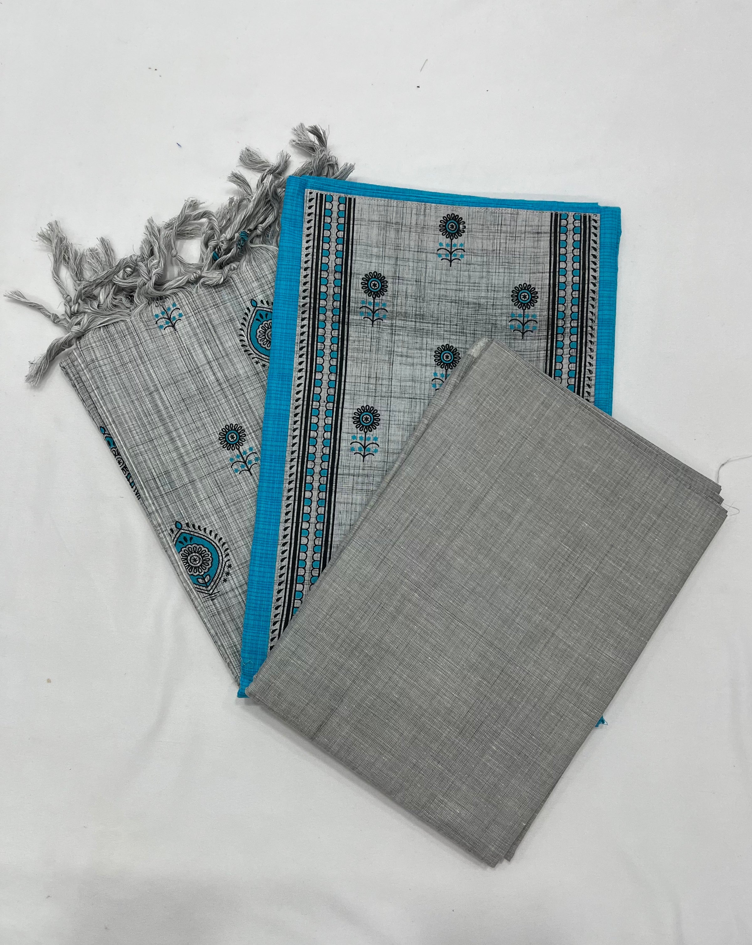 Cotton Dress Material with Blue Color