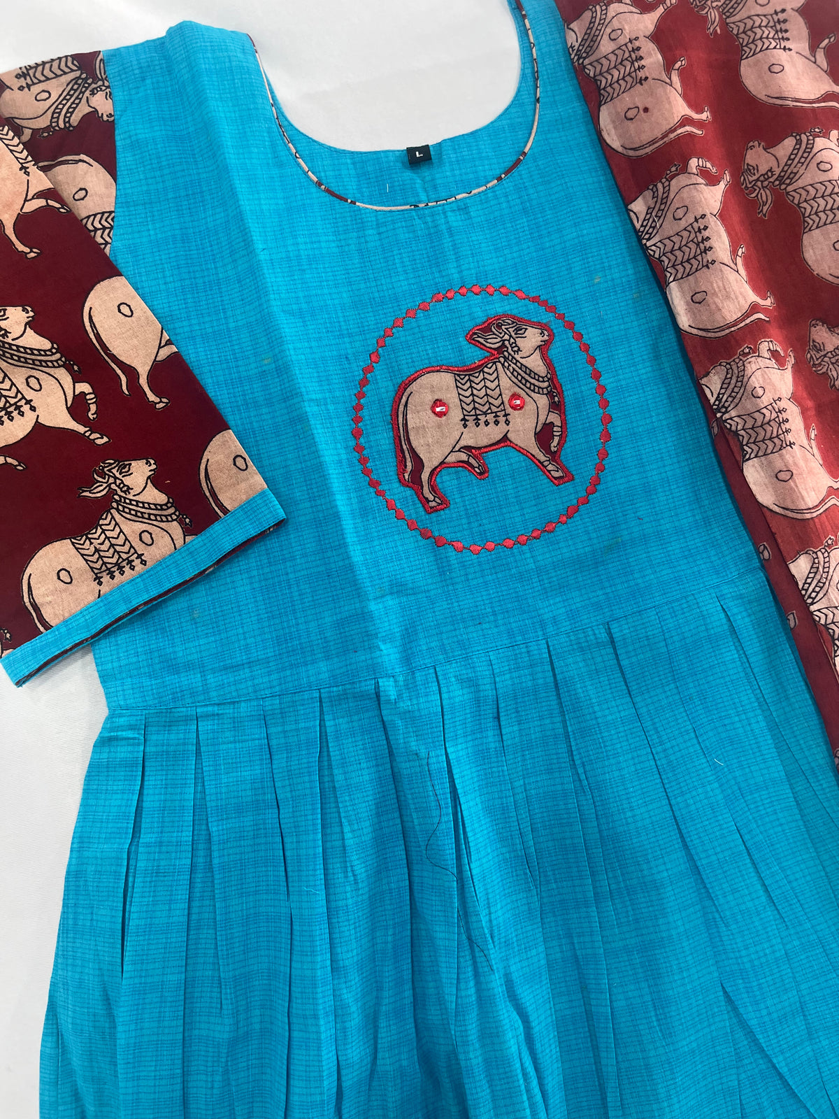 Premium 2-Piece Frock Set Sky Blue Colour – Bhavana Originals Exclusive