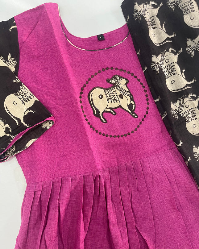 Premium 2-Piece Frock Set Pink Colour – Bhavana Originals Exclusive