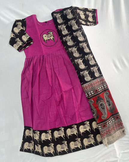 Premium 2-Piece Frock Set Pink Colour – Bhavana Originals Exclusive
