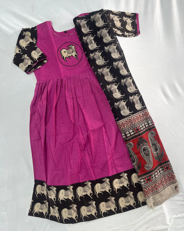 Premium 2-Piece Frock Set Pink Colour – Bhavana Originals Exclusive