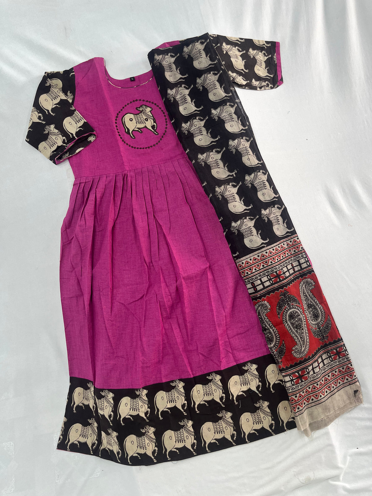 Premium 2-Piece Frock Set Pink Colour – Bhavana Originals Exclusive