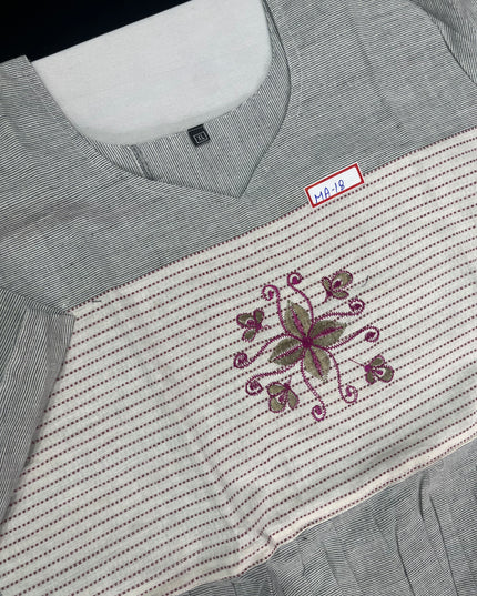 Cotton Frock for Women – Gray colour Dress | Bhavana Handlooms