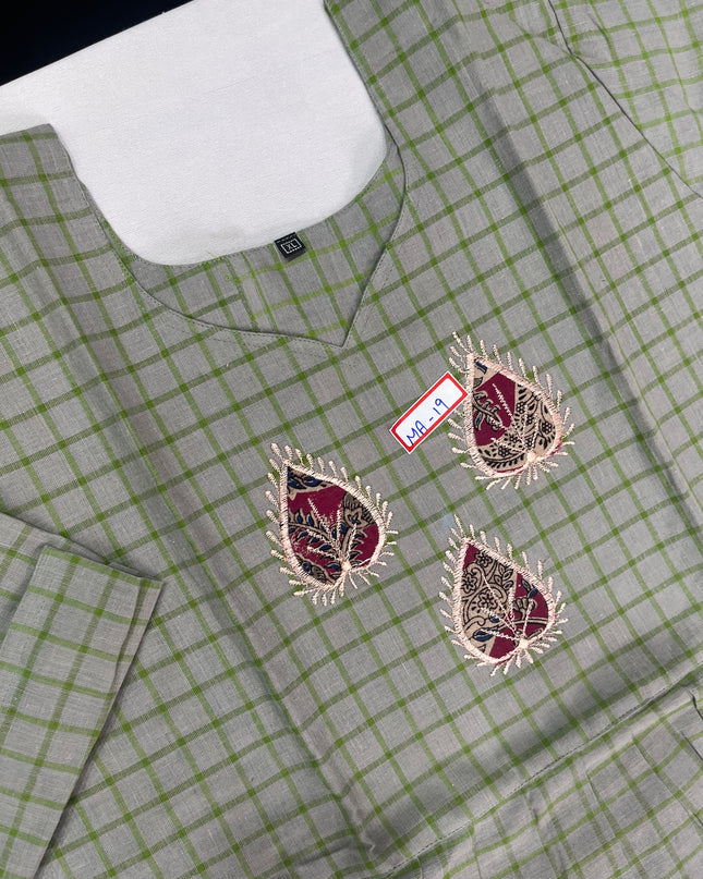 Gray Checks Cotton Frock for Women – Casual Wear | Bhavana Handlooms