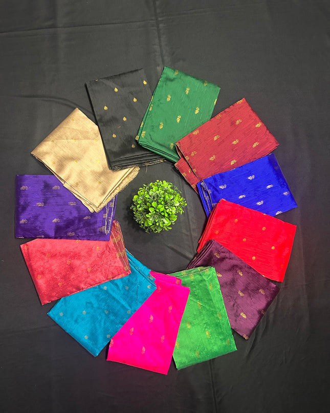 Raw Silk Blouse Bits Multi Colour with Pack of 12pcs
