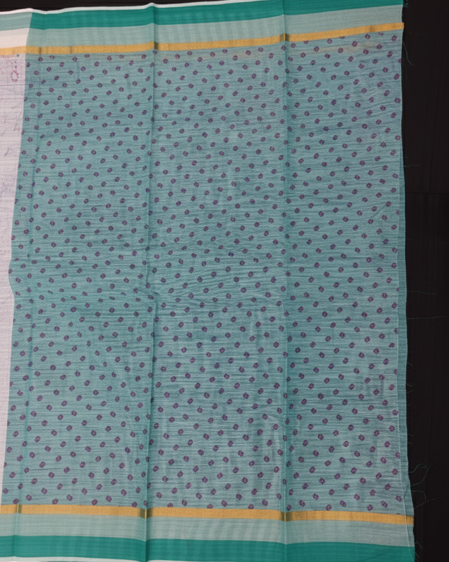 Chirala cotton saree half white shade and printed blouse