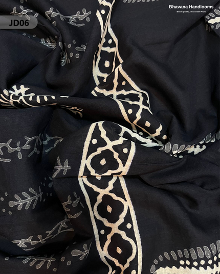Jaipur Handblock Cotton Dress Material – White & Black