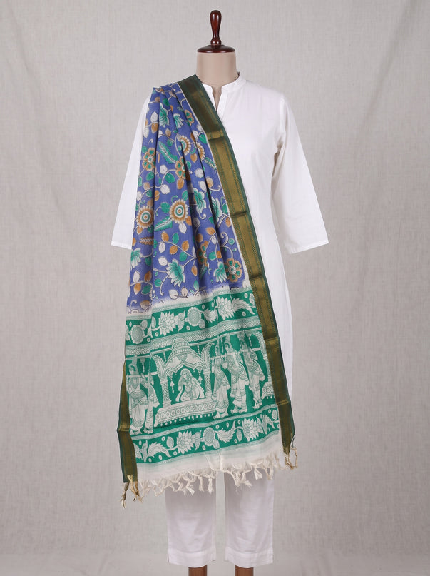 Mangalagiri Kalamkari Cotton Dupatta | 2.5 Mtrs | Handloom Heritage