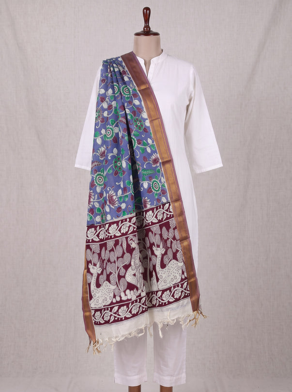 Mangalagiri Kalamkari Cotton Dupatta | 2.5 Mtrs | Handloom Heritage