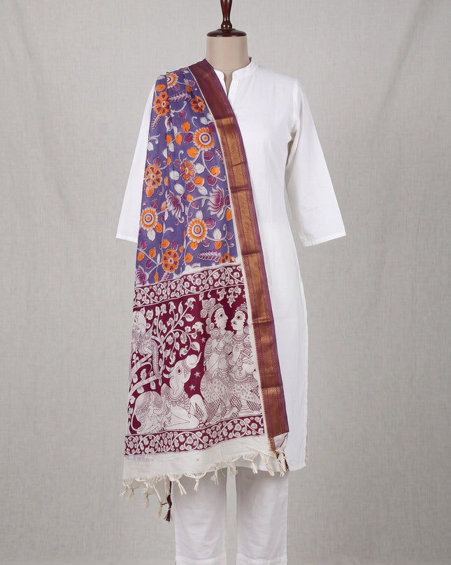 Mangalagiri Kalamkari Cotton Dupatta | 2.5 Mtrs | Handloom Heritage