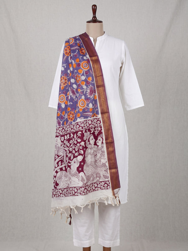 Mangalagiri Kalamkari Cotton Dupatta | 2.5 Mtrs | Handloom Heritage