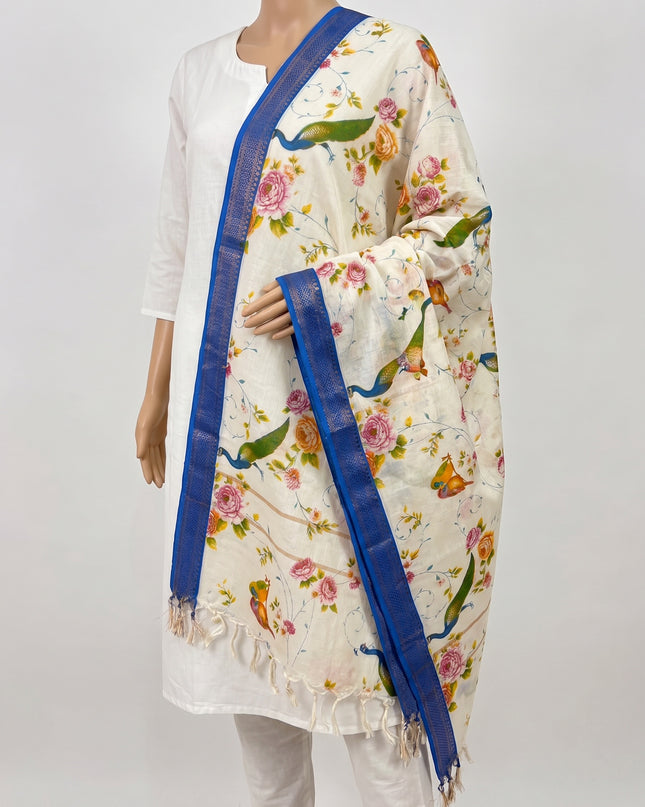 Mangalagiri Kalamkari Cotton Dupatta | 2.5 Mtrs | Handloom Heritage
