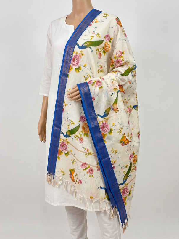 Mangalagiri Kalamkari Cotton Dupatta | 2.5 Mtrs | Handloom Heritage