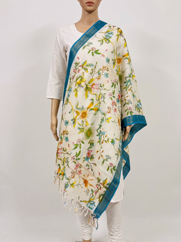 Mangalagiri Kalamkari Cotton Dupatta | 2.5 Mtrs | Handloom Heritage