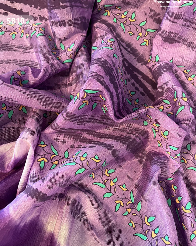 Pastel Violet Color Kalamkari Silk Dupatta for Women | Traditional Wear