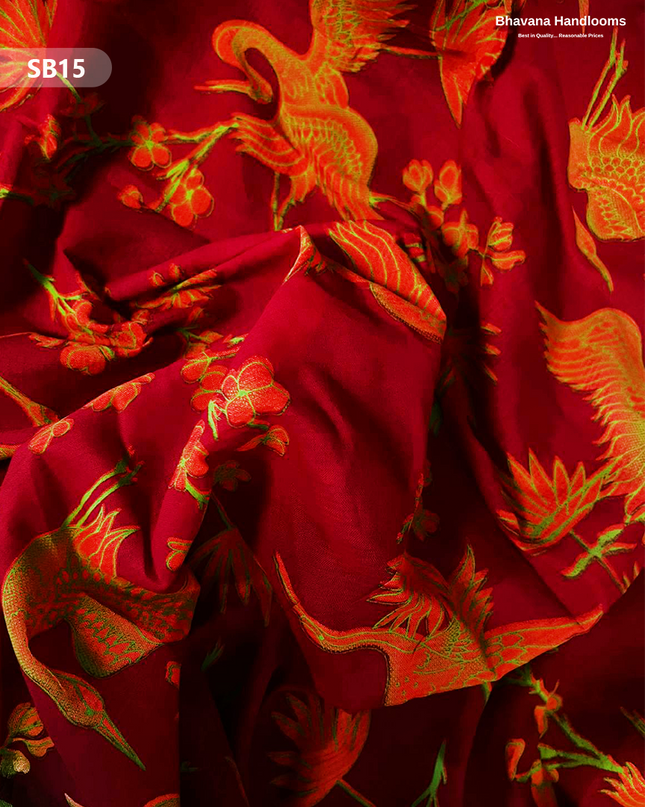 Pinkish Red Color Kalamkari Silk Dupatta for Women | Traditional Wear