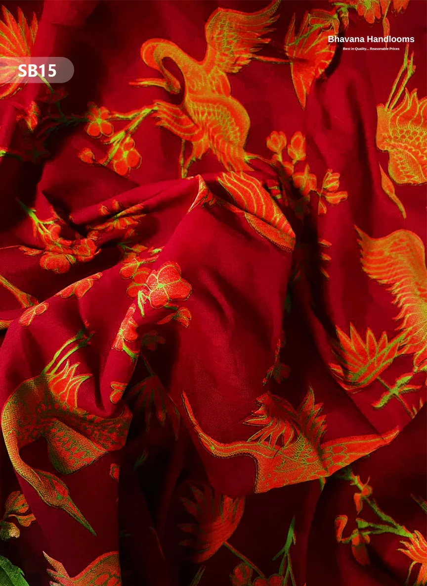 Pinkish Red Color Kalamkari Silk Dupatta for Women | Traditional Wear
