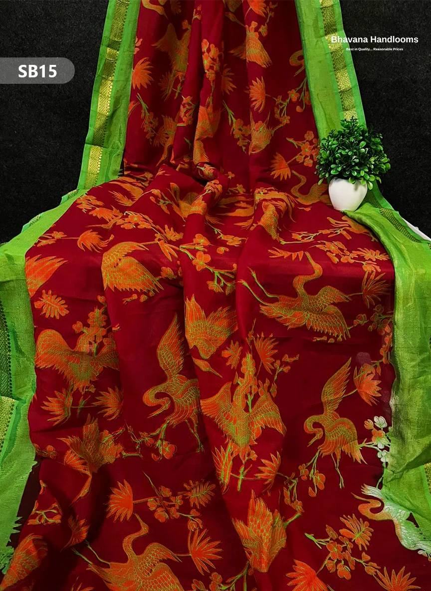 Pinkish Red Color Kalamkari Silk Dupatta for Women | Traditional Wear