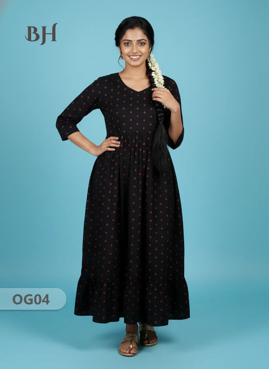 Khadi Handloom Cotton Frock for Women Black Colour – Traditional Handloom Dress