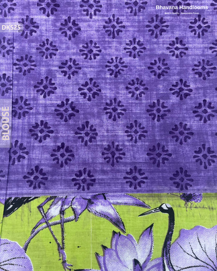 Pure 120 Count Cotton Kota Saree with Digital Print | Green Printed Saree