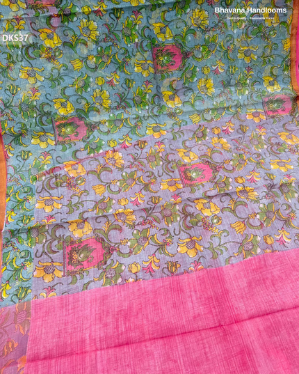 Pure 120 Count Cotton Kota Saree with Digital Print | Pastel Sea Green Printed Saree